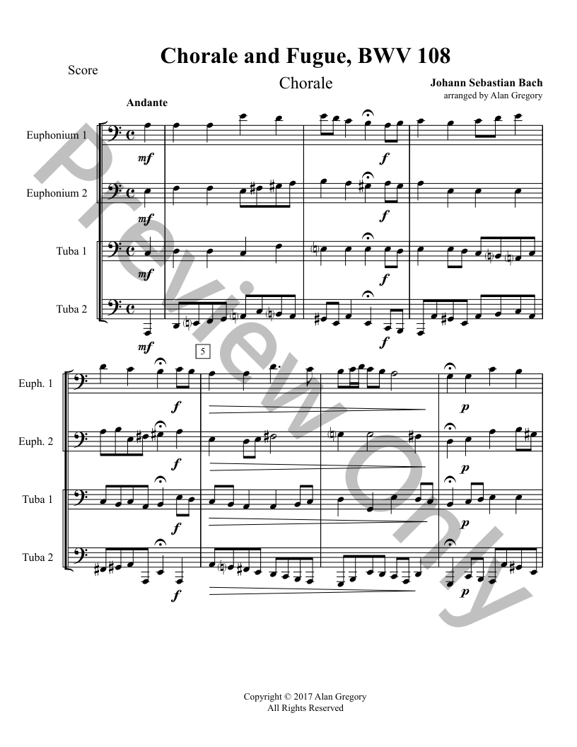 Chorale and Fugue, BWV 108 P.O.D