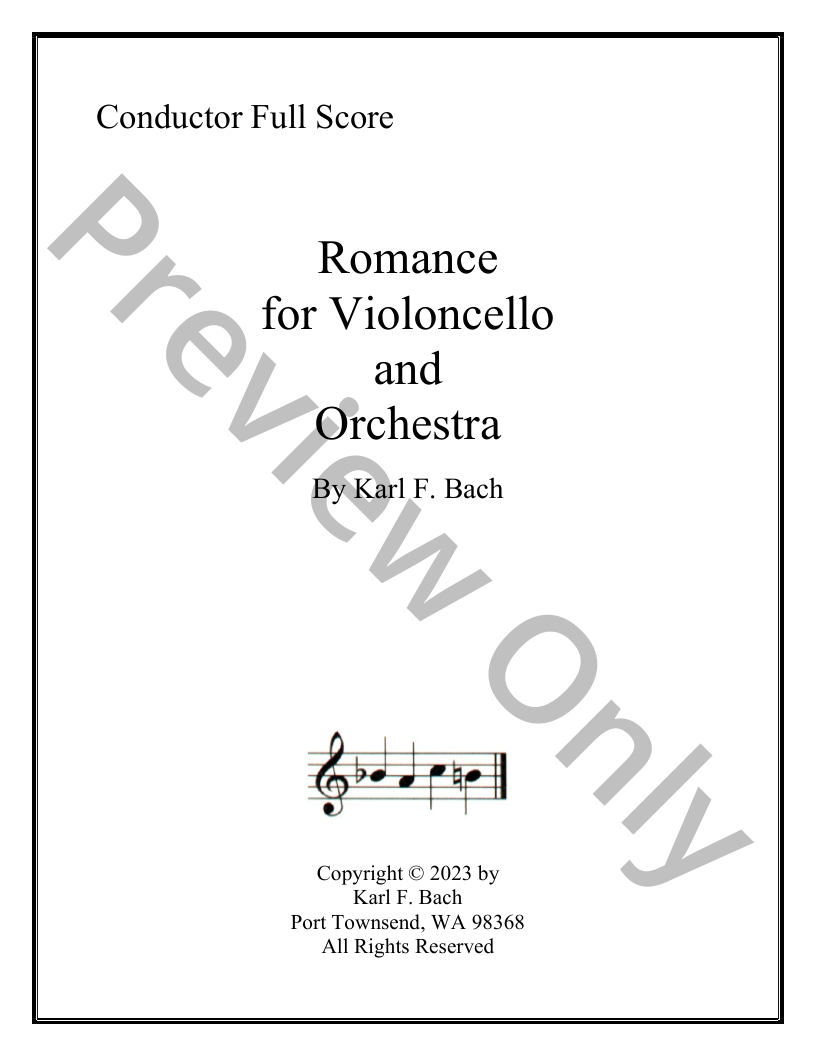 ROMANCE FOR VIOLONCELLO AND ORCHESTRA P.O.D