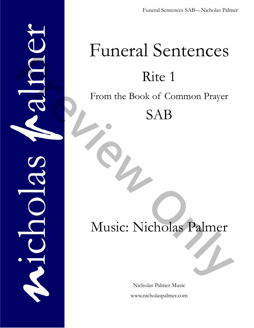 Funeral Sentences - Rite 1 P.O.D