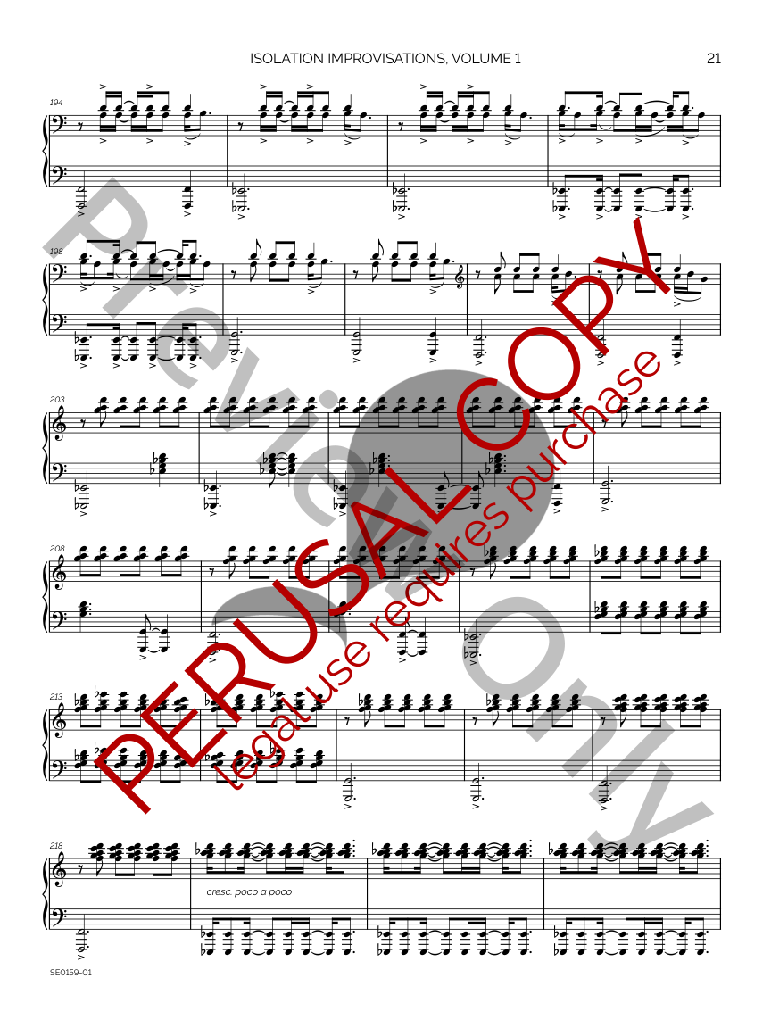 Isolation Improvisations, Volume 1 for Solo Piano