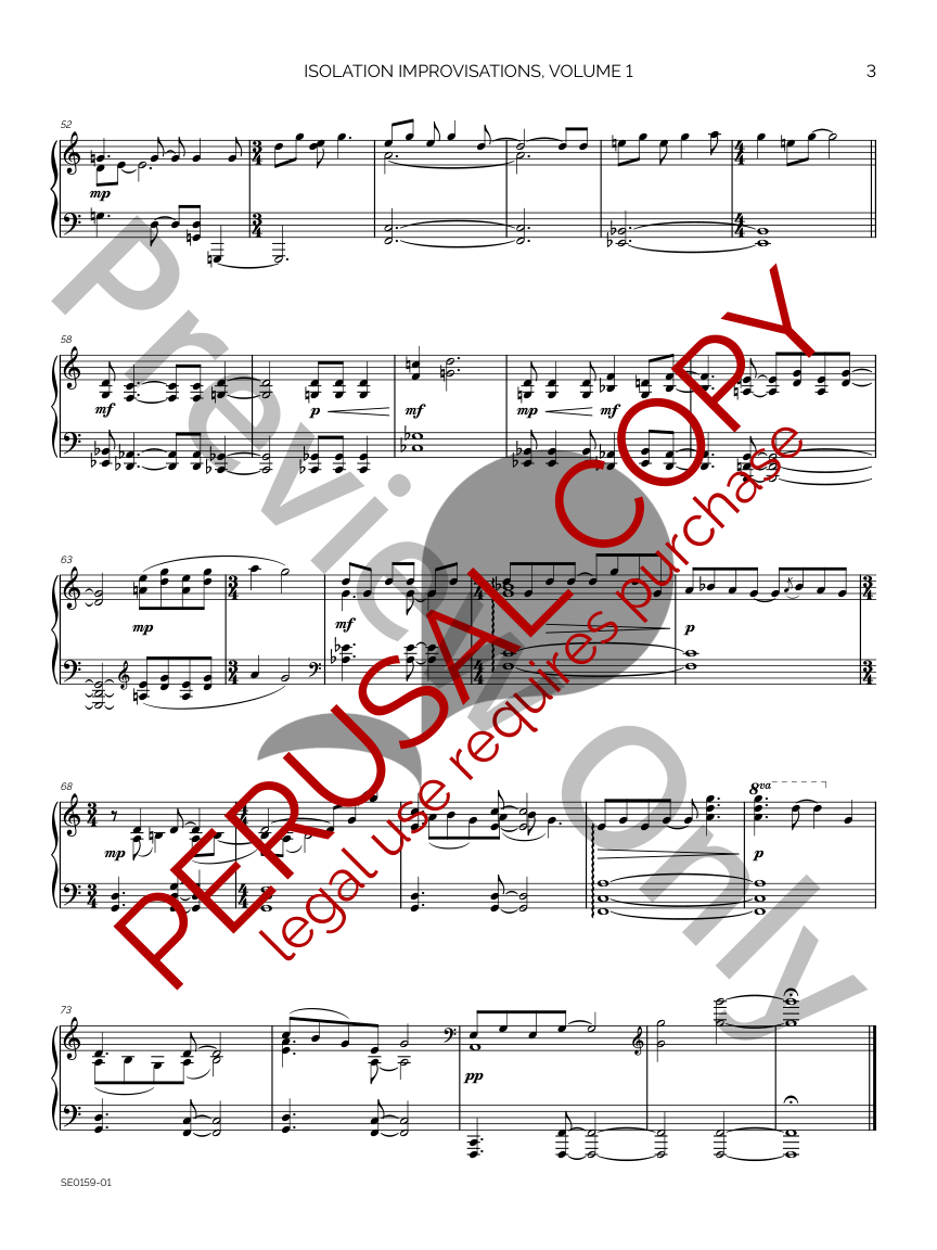 Isolation Improvisations, Volume 1 for Solo Piano