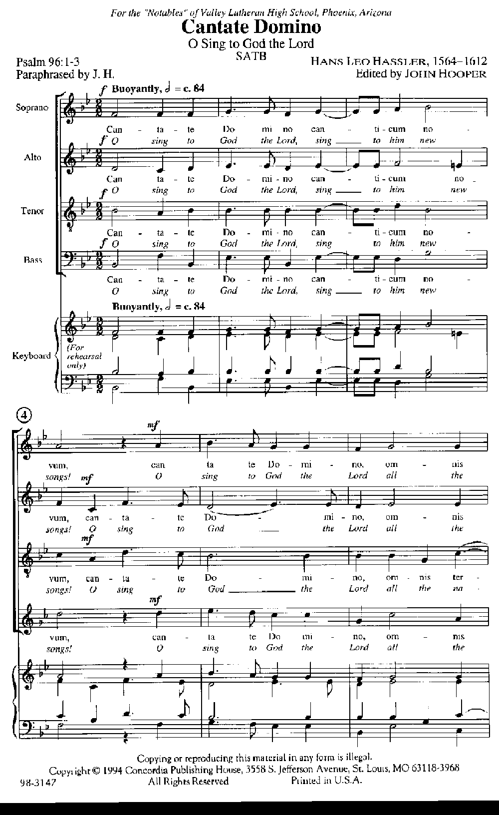 CANTATE DOMINO