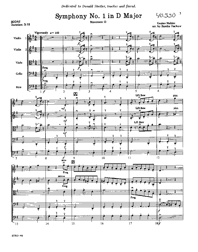 SYMPHONY #1 IN D MAJOR 2ND MOVEMENT