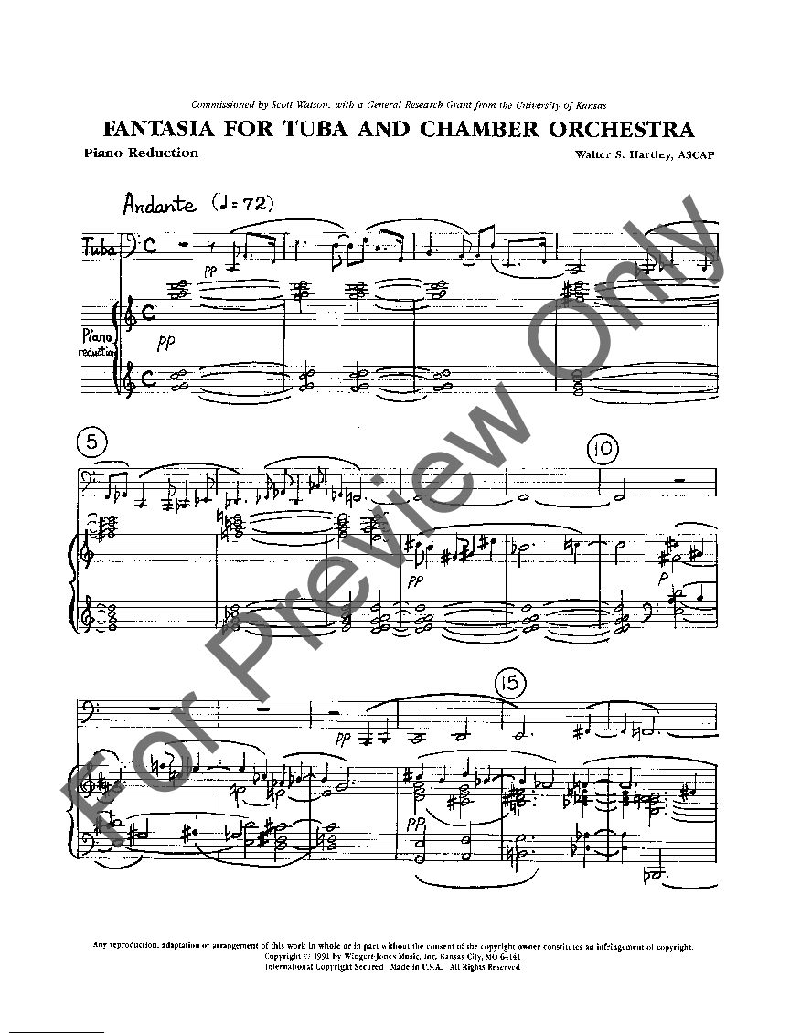 FANTASIA FOR TUBA WITH PIANO ACCOMP