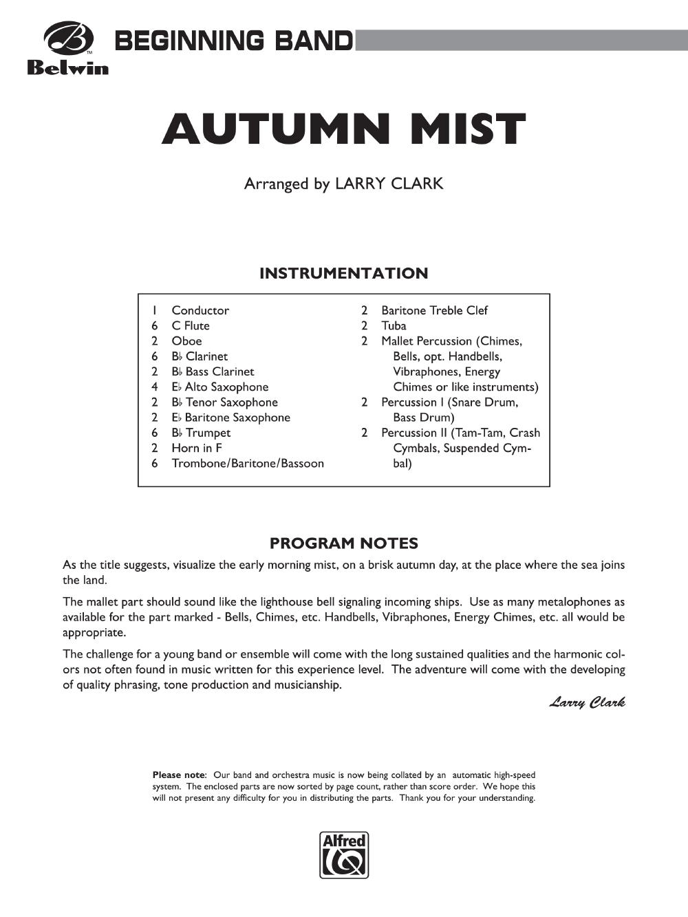 AUTUMN MIST SCORE-P.O.P.