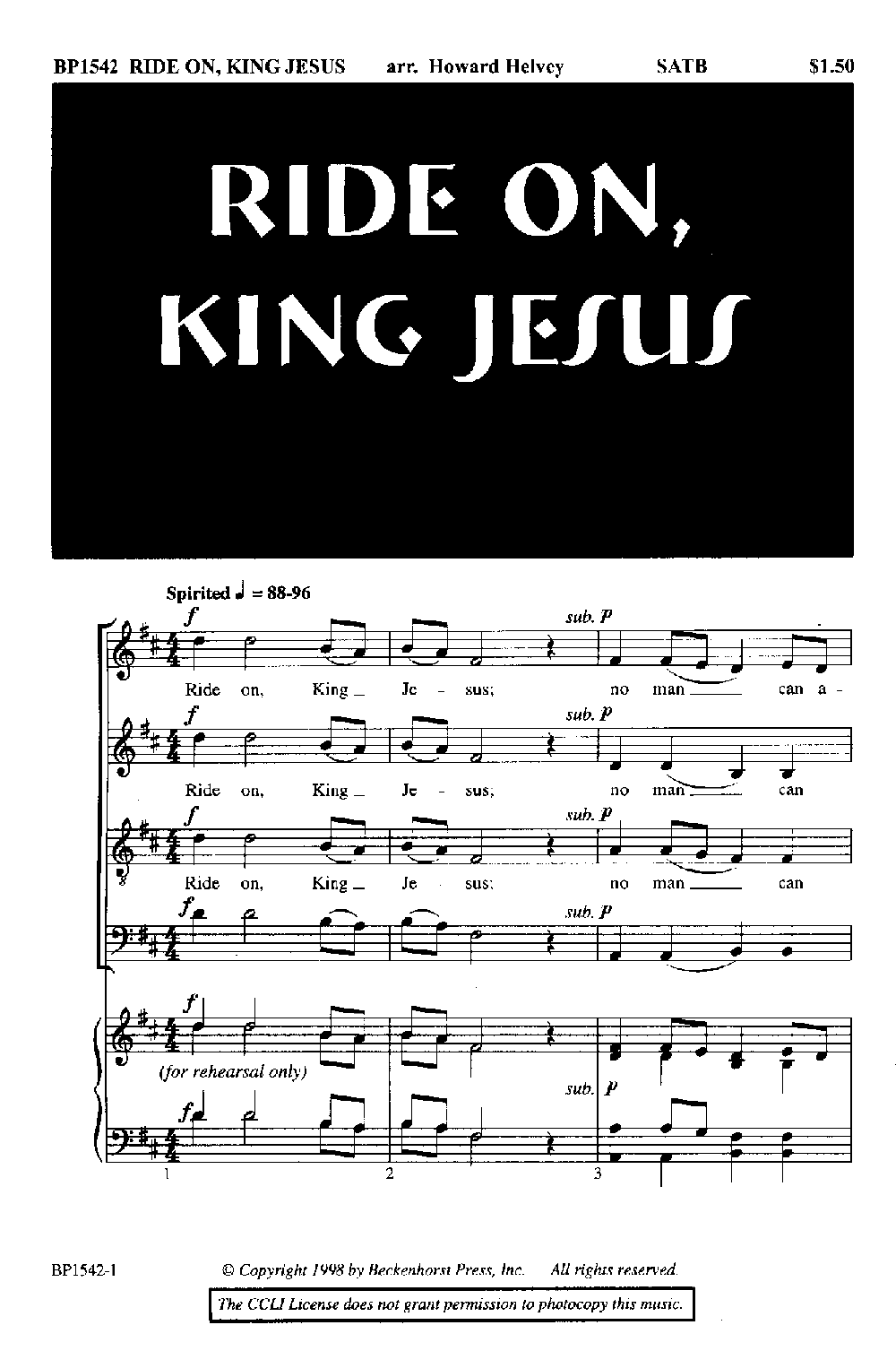 RIDE ON KING JESUS