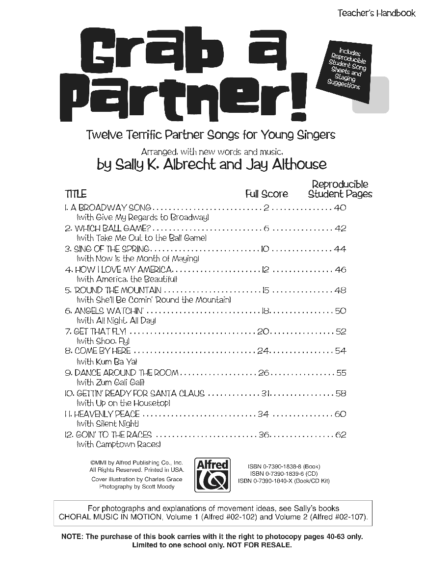 Grab A Partner Reproducible Book/CD