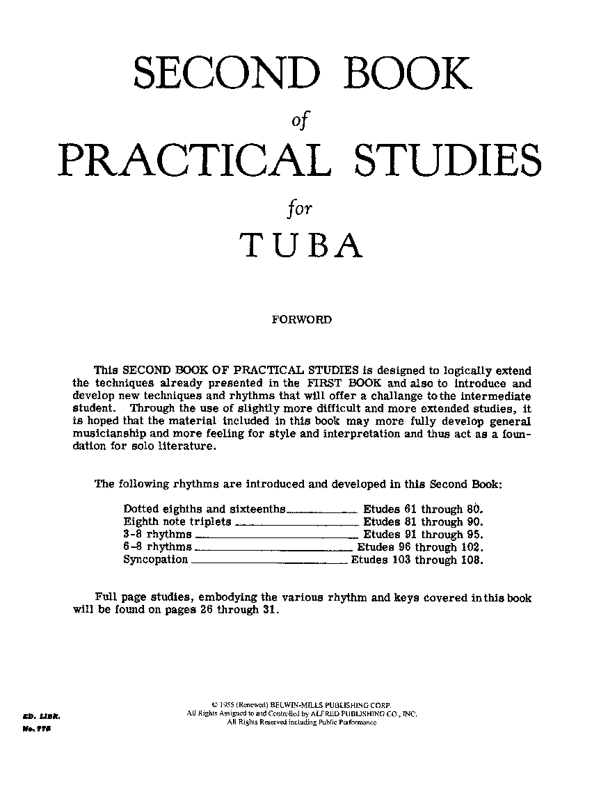 PRACTICAL STUDIES FOR TUBA #2