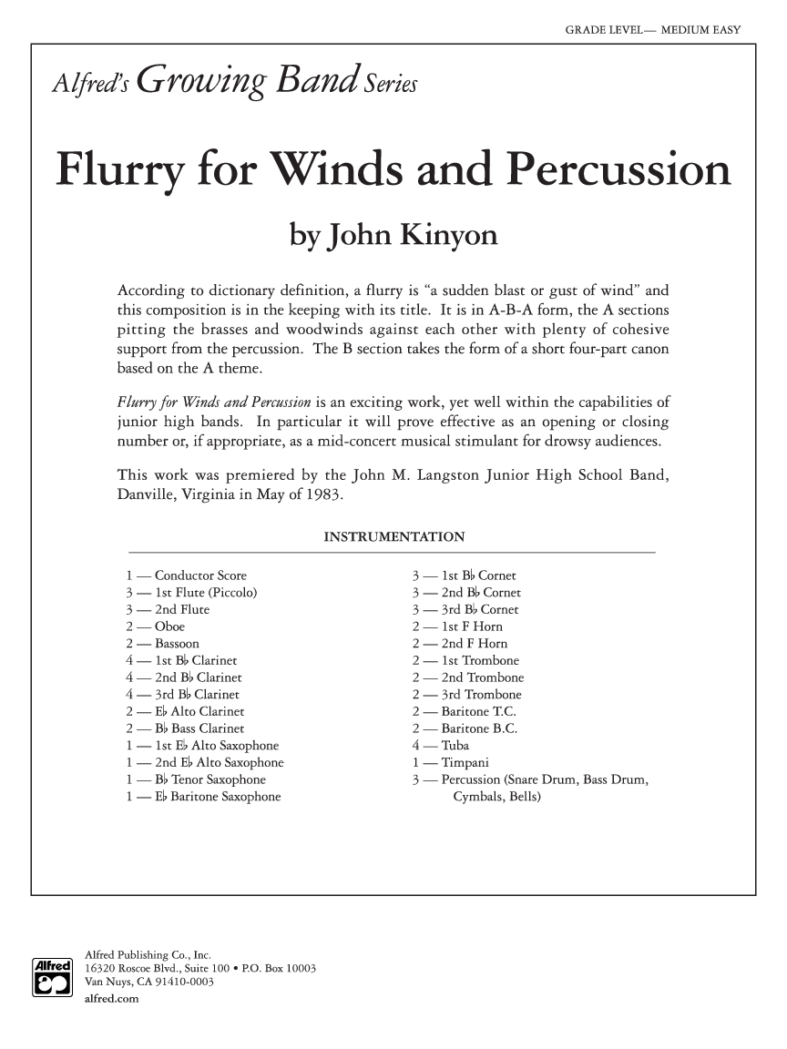 FLURRY FOR WINDS AND PER SCORE