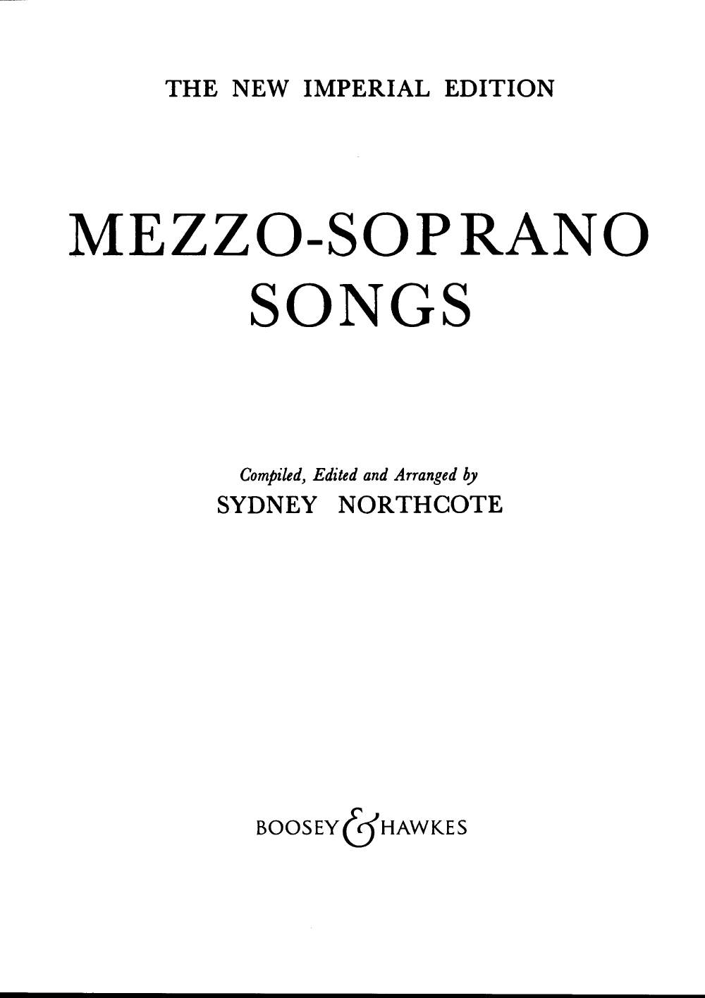 Mezzo Soprano Songs the New Imperial Edition Book