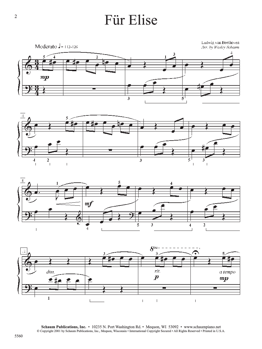 FUR ELISE EASY EDITION