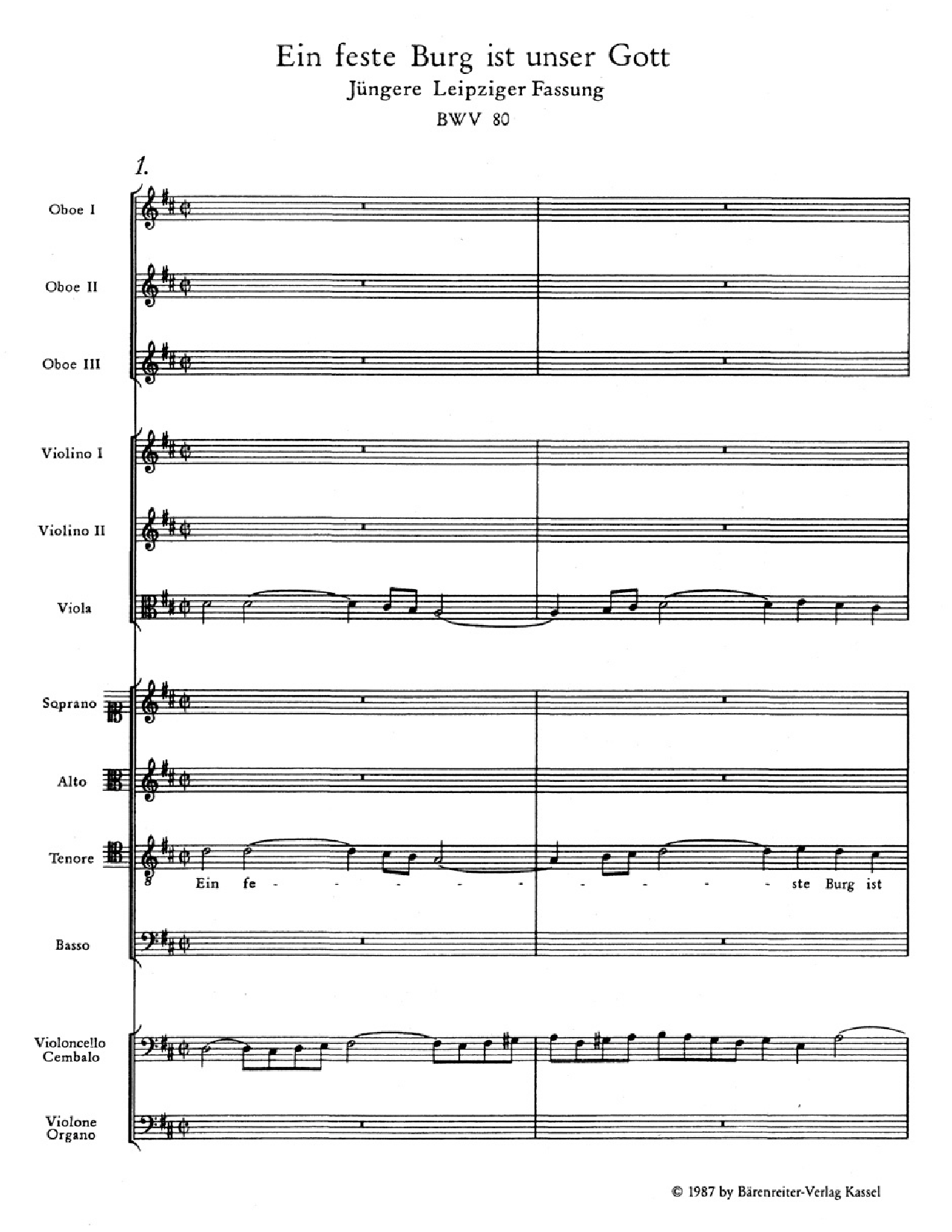 CANTATA #80 EIN FESTE BURG-STUDY SC