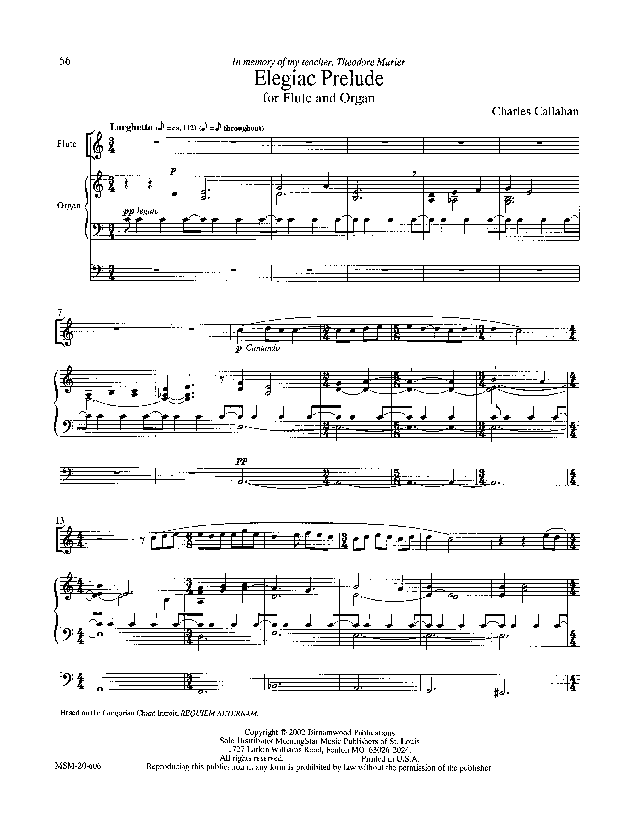 Preludes for Flute and Organ