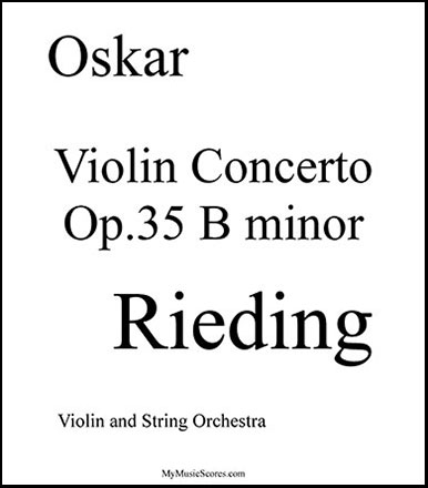 Violin Concerto in B minor Op.35 by Oskar Rieding | J.W. Music