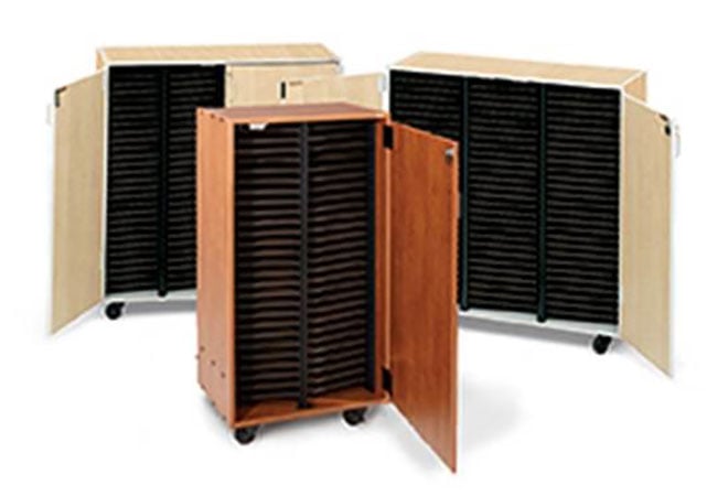 Mobile Choral Folio Cabinet - 4 Columns with Doors