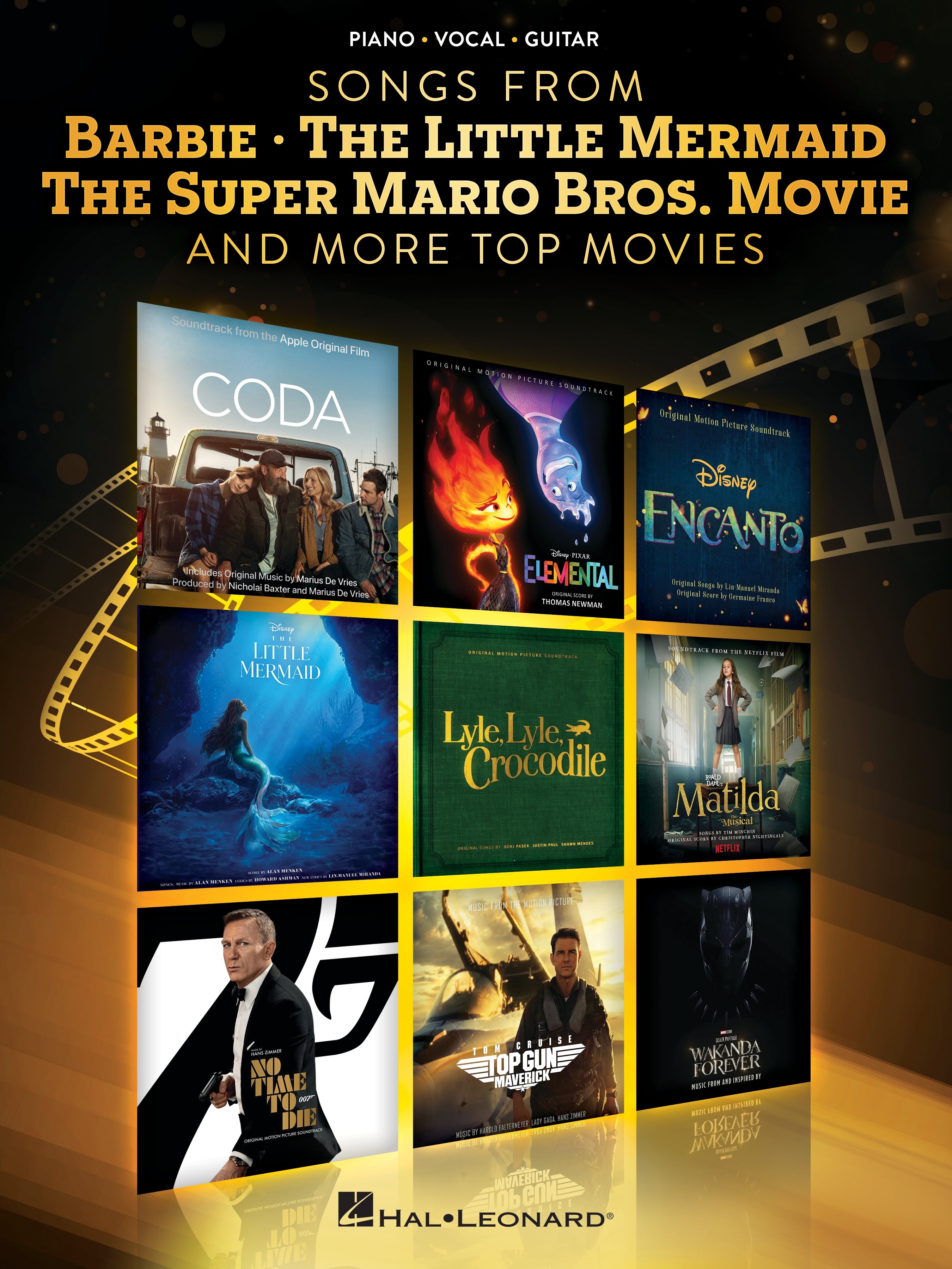 Songs from Barbie, The Little Mermaid, The Super Mario Bros. Movie, and More Top Movies vocal sheet music cover