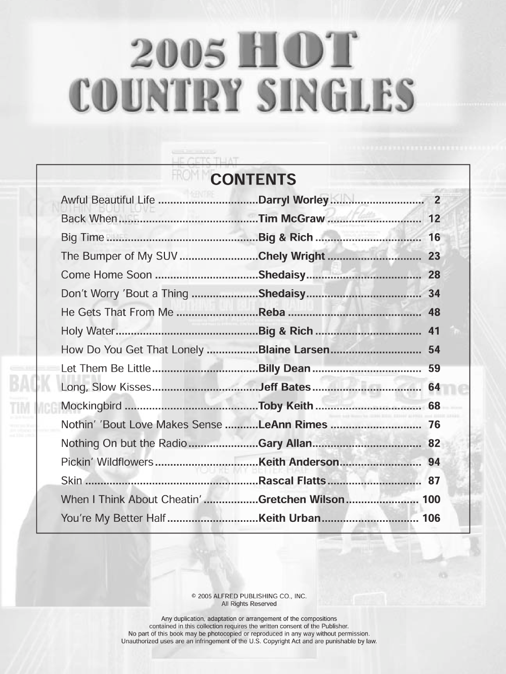 2005 HOT COUNTRY SINGLES P/V/G-P.O.P.