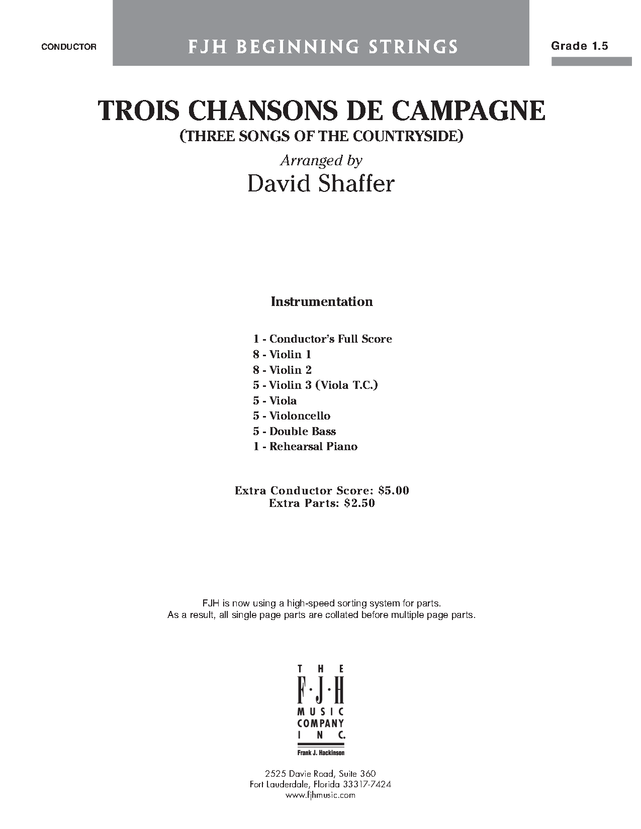 TROIS CHANSONS DE CAMPAGNE