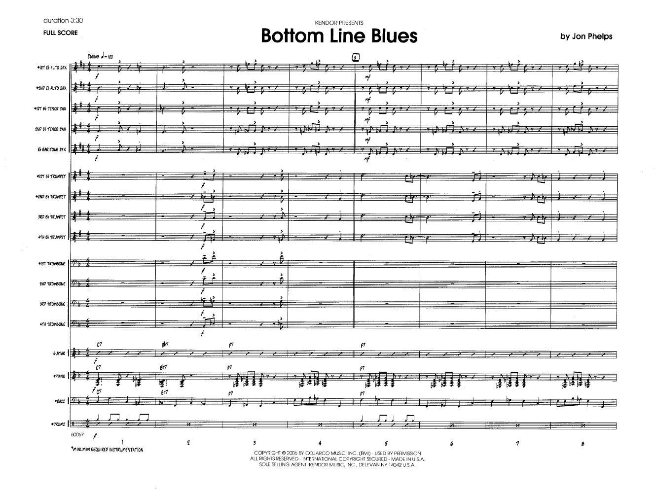 Bottom Line Blues by Jon Phelps J.W. Pepper Sheet Music