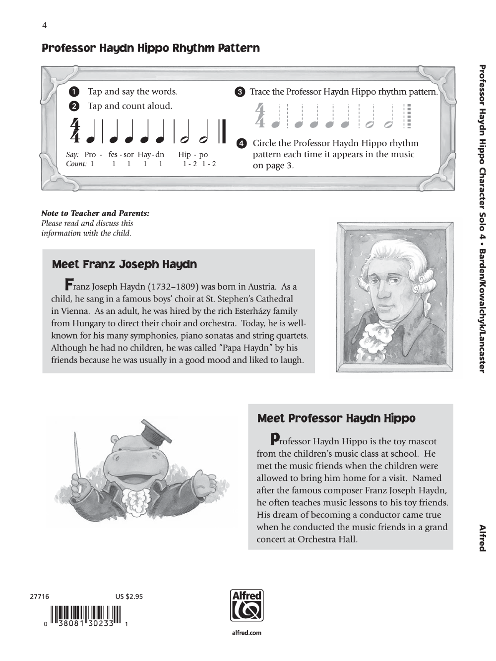 MUSIC FOR LITTLE MOZARTS PROFESSOR HAYDN HIPPO SOLO