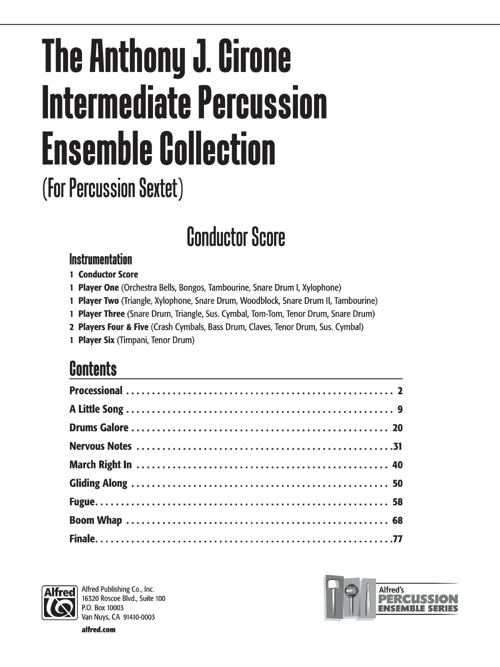 For Percussion Sextet Drums Galore 