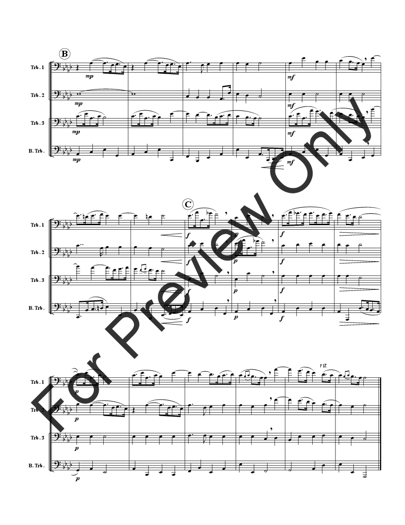 AIR FROM WATER MUSIC SUITE #1 TROMBONE QUARTET P.O.D.