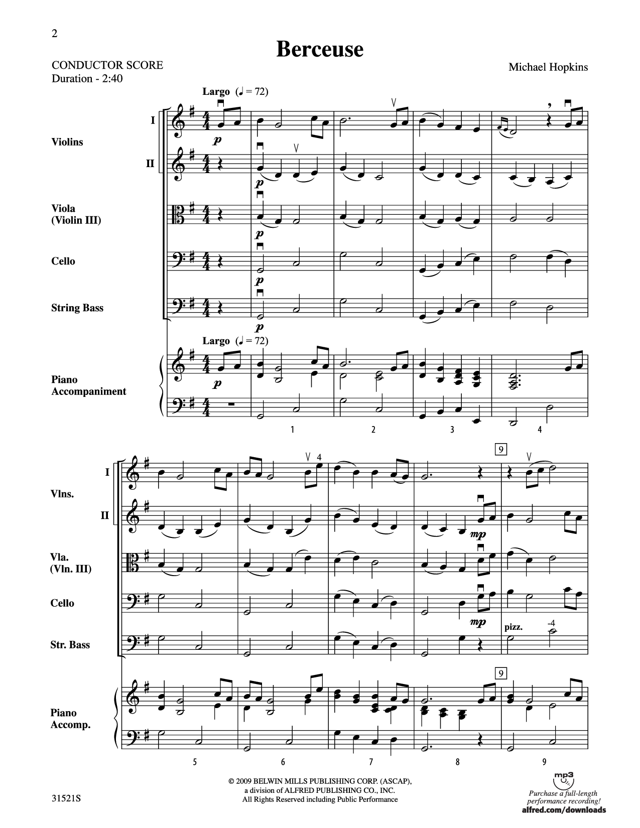 Berceuse Sheet Music, J.Ed. Barat