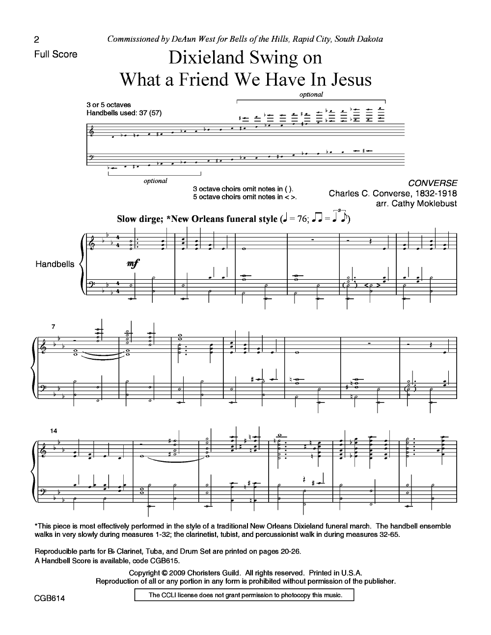 Dixieland Swing On What A Friend We Have In Jesus Score/Parts