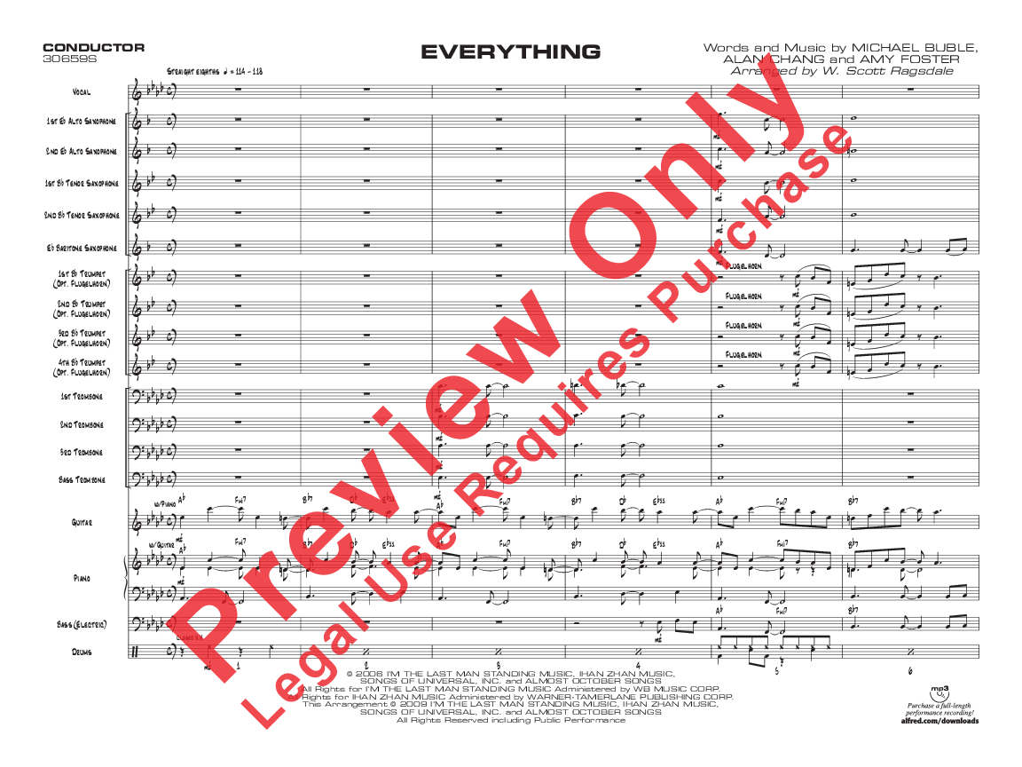 Everything Vocal Solo with Jazz Ensemble Score