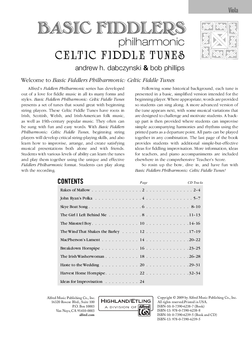 BASIC FIDDLERS PHILHARMONIC CELTIC VIOLA BK/CD