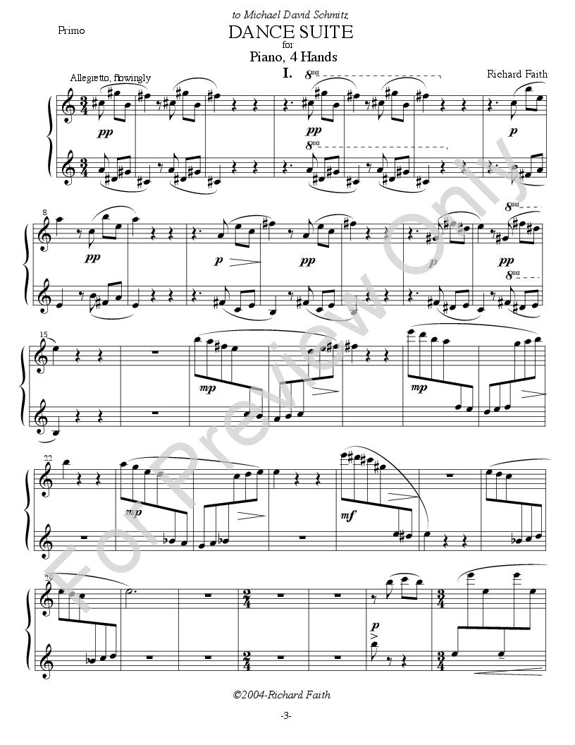 DANCE SUITE FOR PIANO FOUR HANDS
