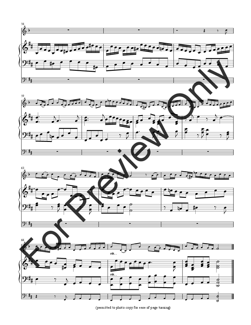 ARIA FROM CANTATA #1, BWV 1 Piccolo TRUMPET, Harpsichord and Cello P.O.D.