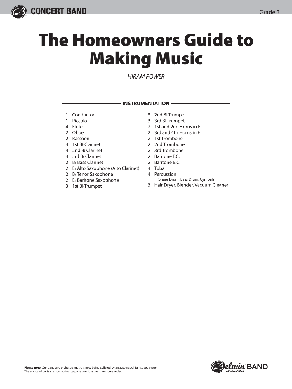 HOMEOWNERS GUIDE TO MAKING MUSIC SCORE