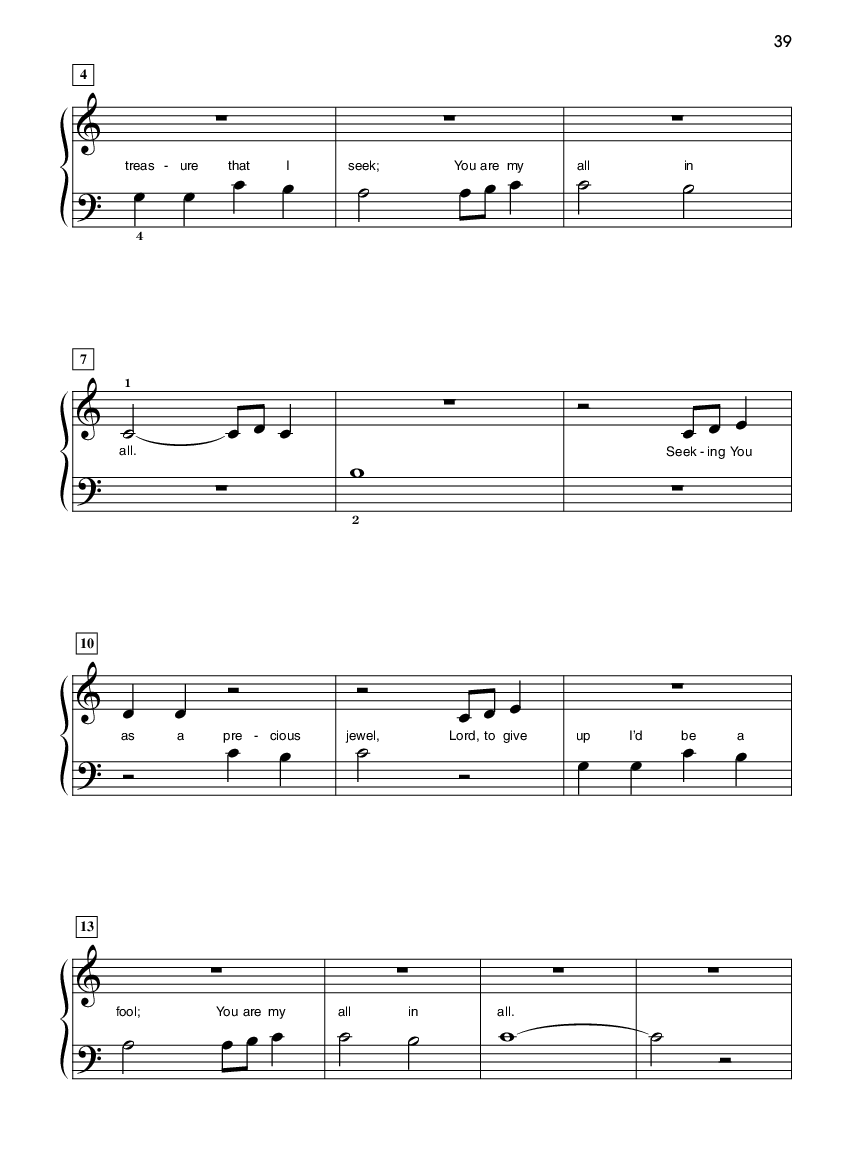 Popular Praise Five Finger Piano