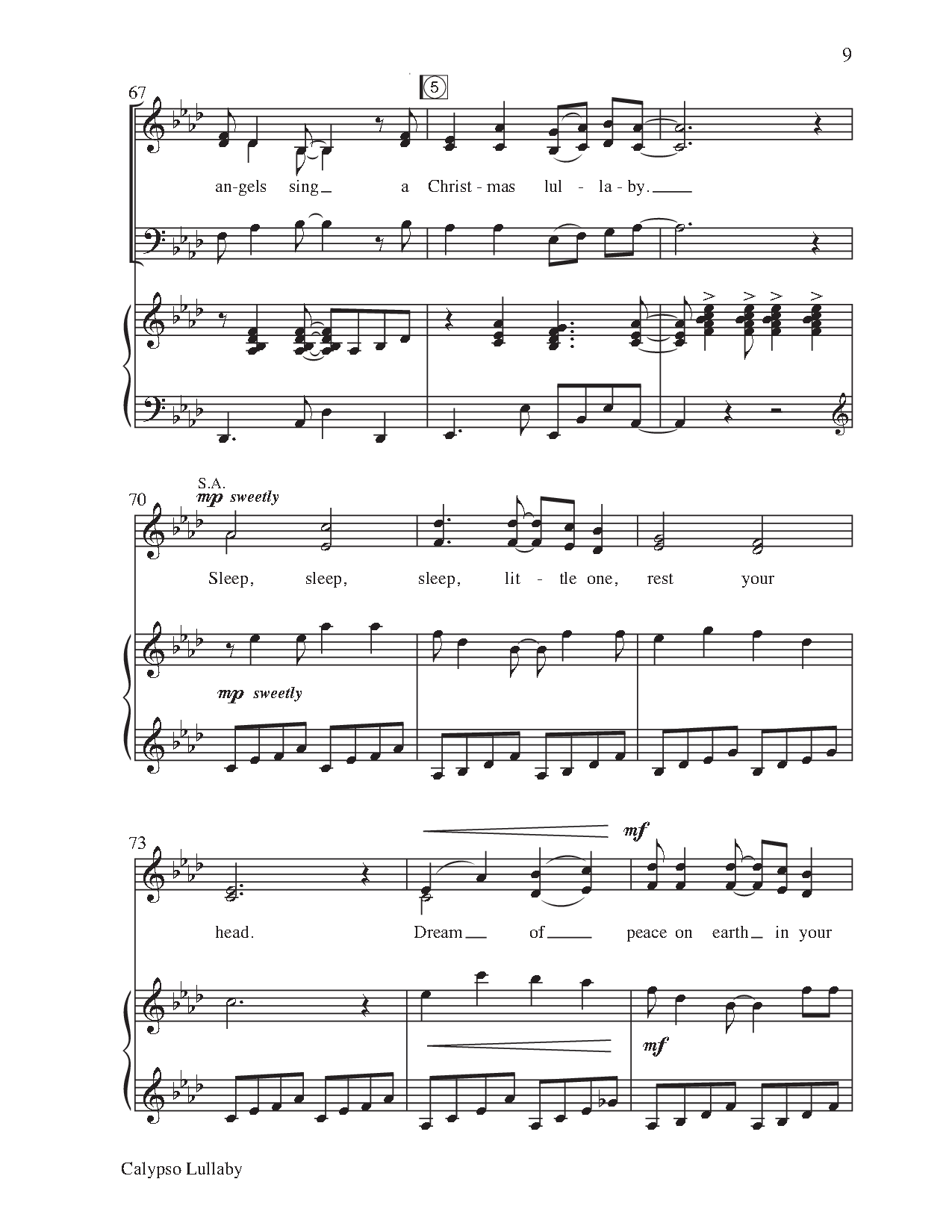 Calypso Lullaby (SAB ) by Jester Hairston/ar | J.W. Pepper Sheet Music