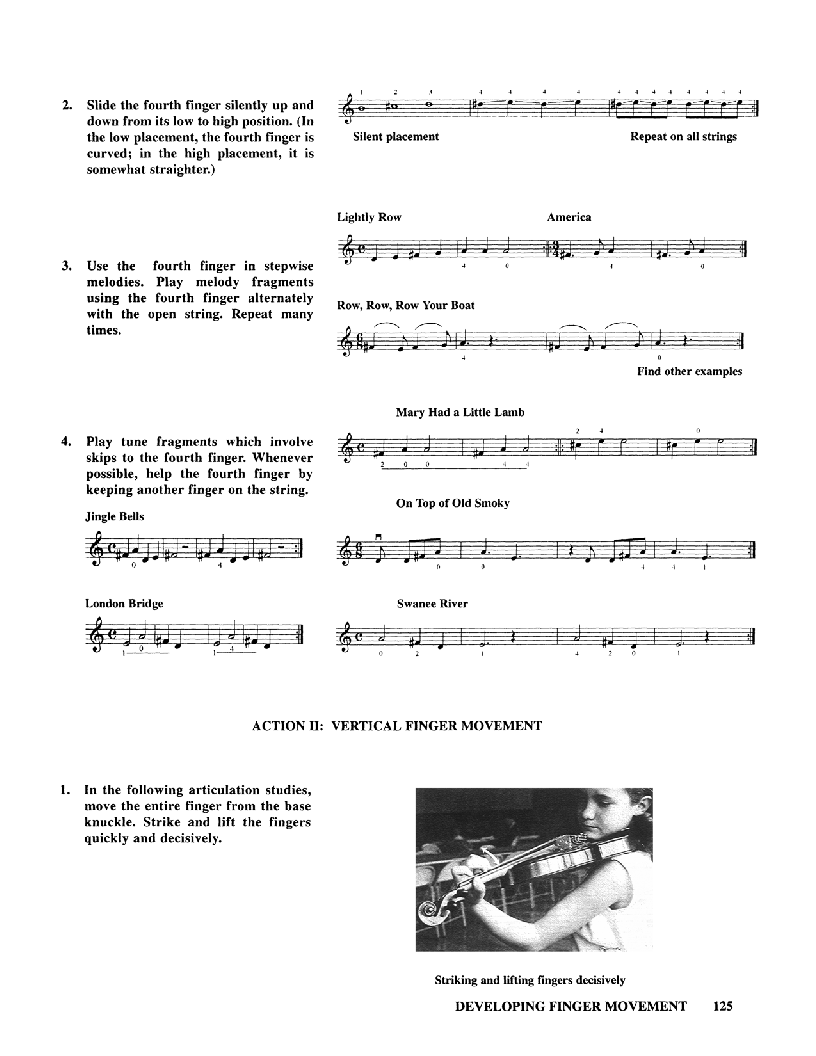 TEACHING OF ACTION IN STRING PLAYING