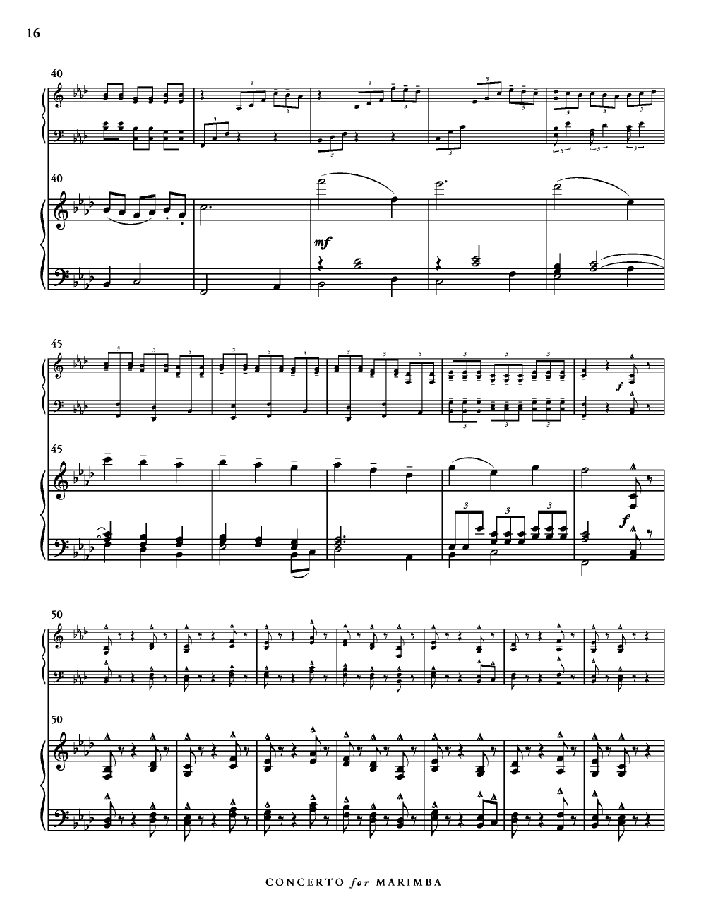 CONCERTO FOR MARIMBA AND WIND ENSEMBLE MARIMBA AND PIANO REDUCTION