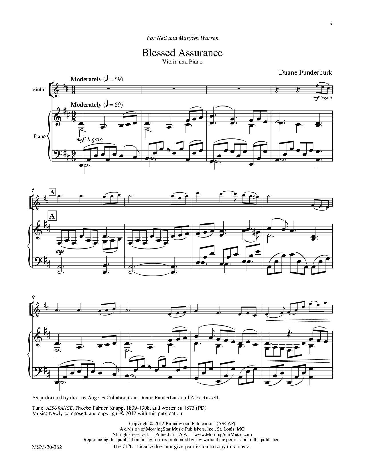 TWO PIECES FOR VIOLIN AND PIANO