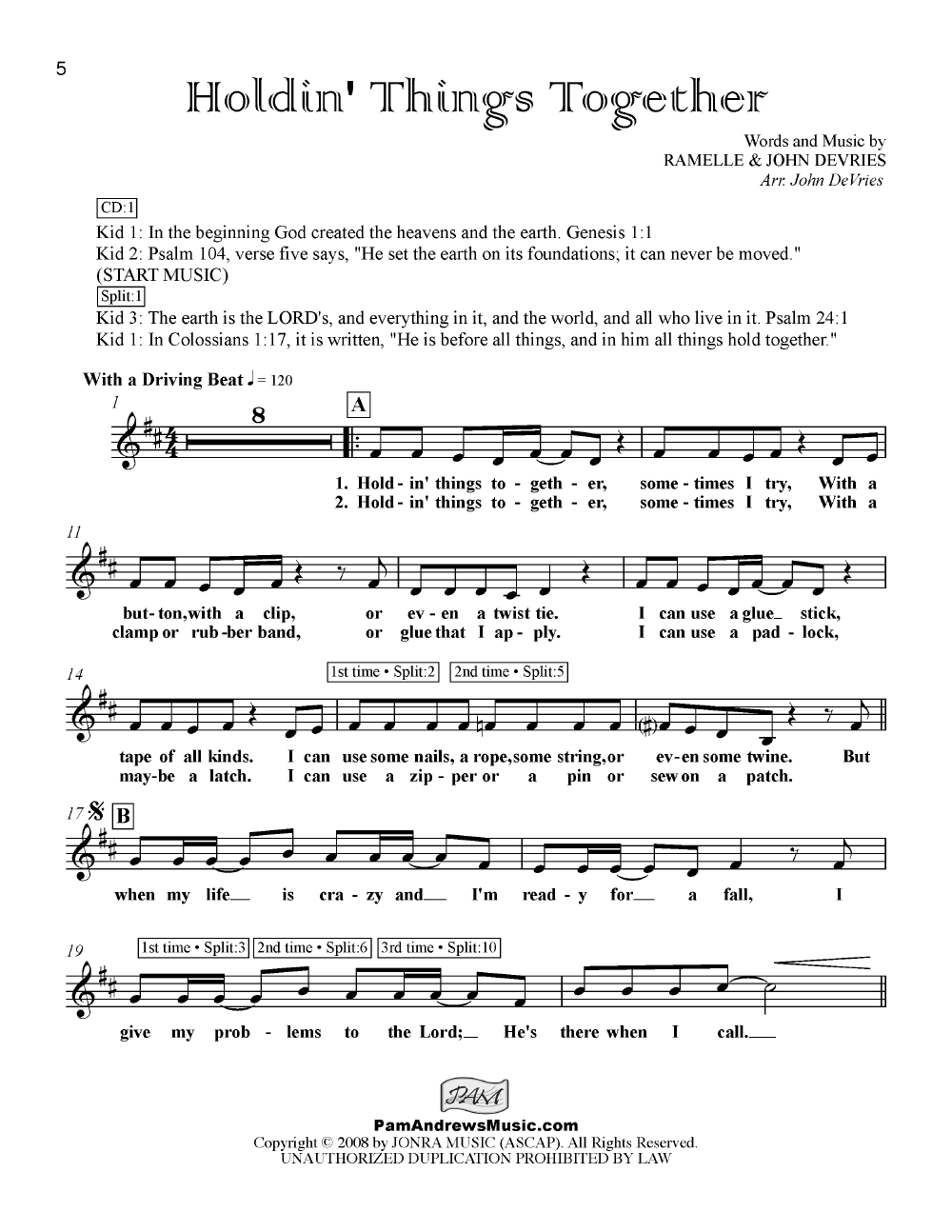 I'm Gonna Sing Kids Scores/Lyric Sheets pdf