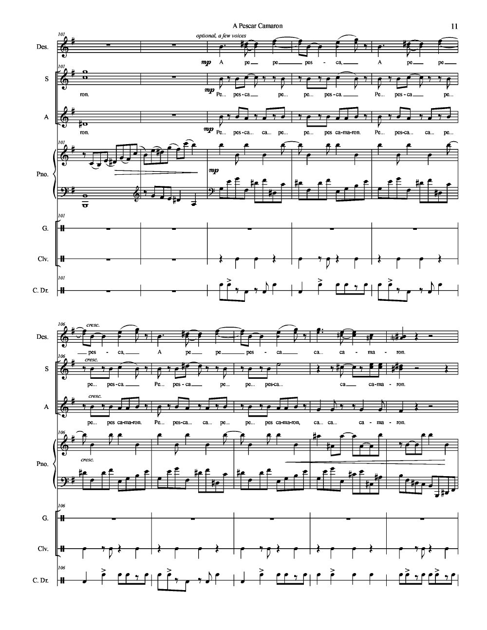 A PESCAR CAMARON (CONDUCTOR'S SCORE) Discontinued