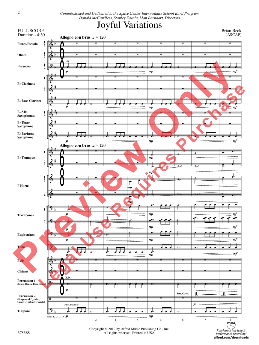 Joyful Variations Full Score