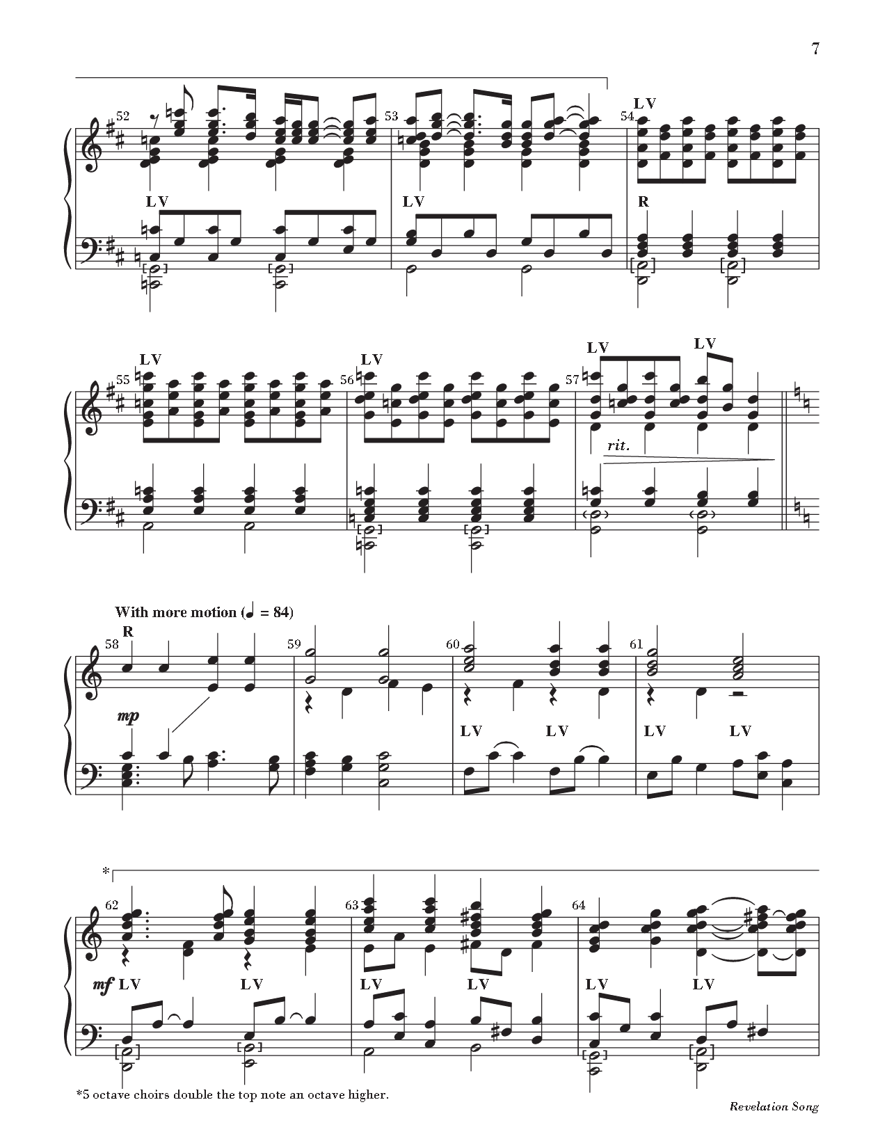 Revelation Song With Holy, Holy, Holy 3-5 Octaves