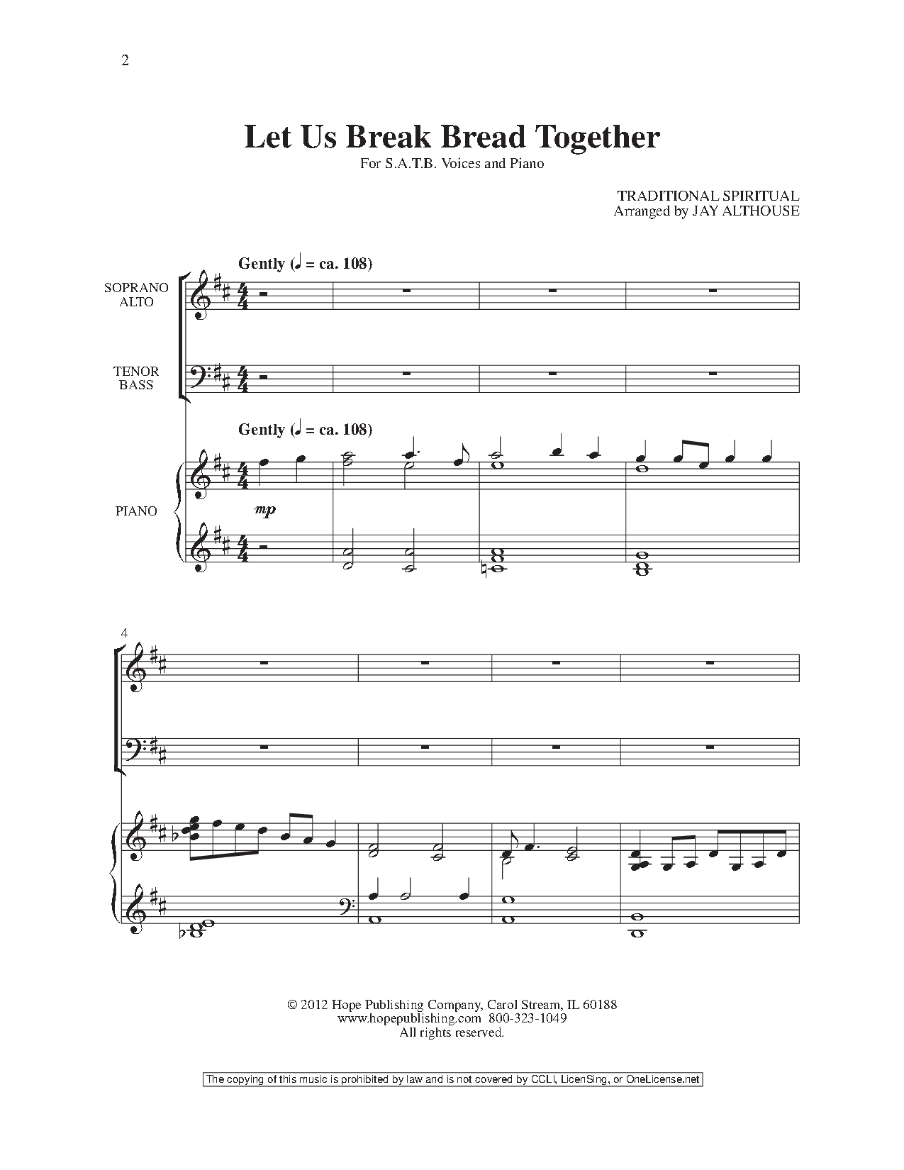 Let Us Break Bread Together Large Print Edition P.O.D.