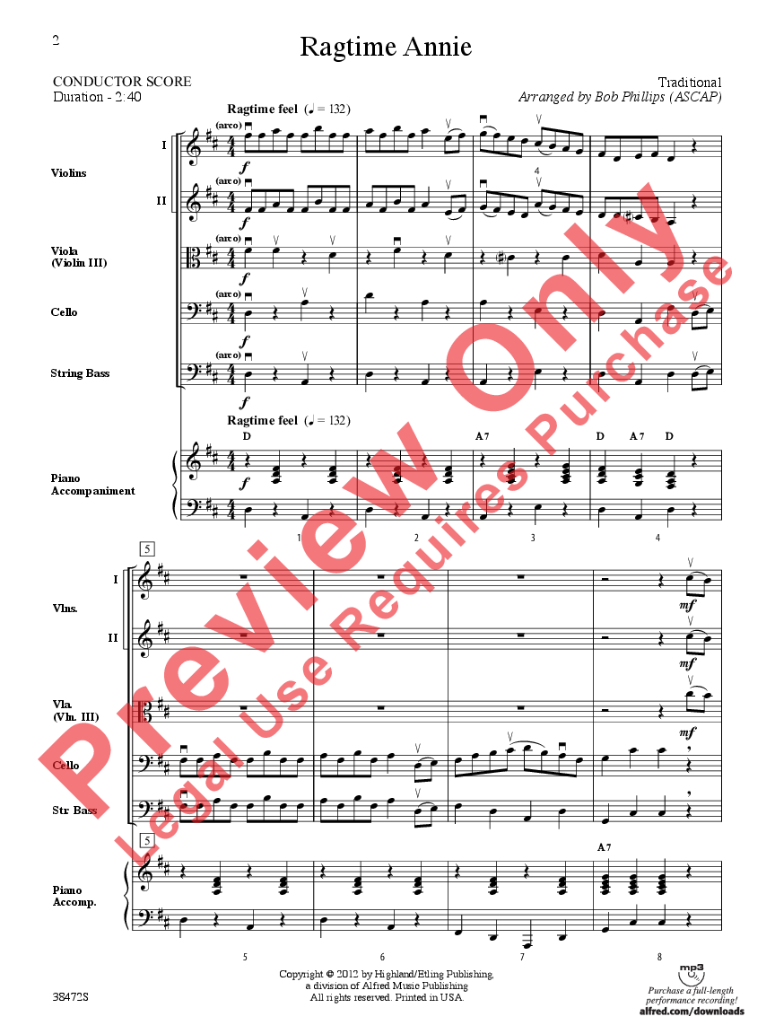 Ragtime Annie Score