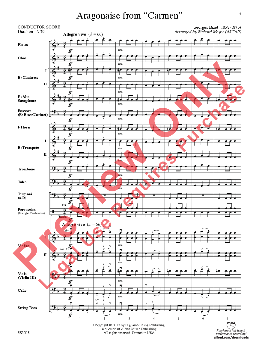 Aragonaise from Carmen Score