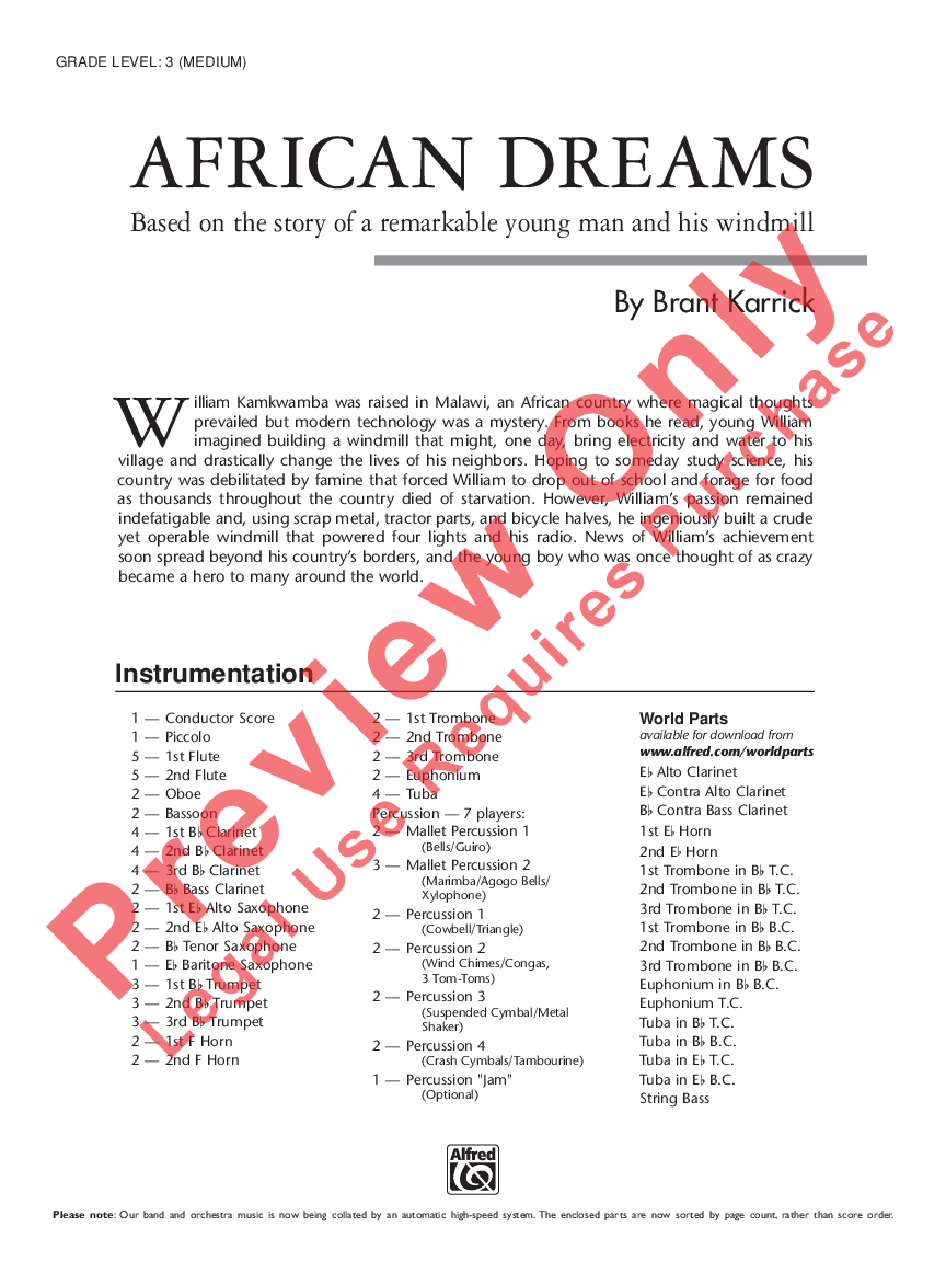 African Dreams Score