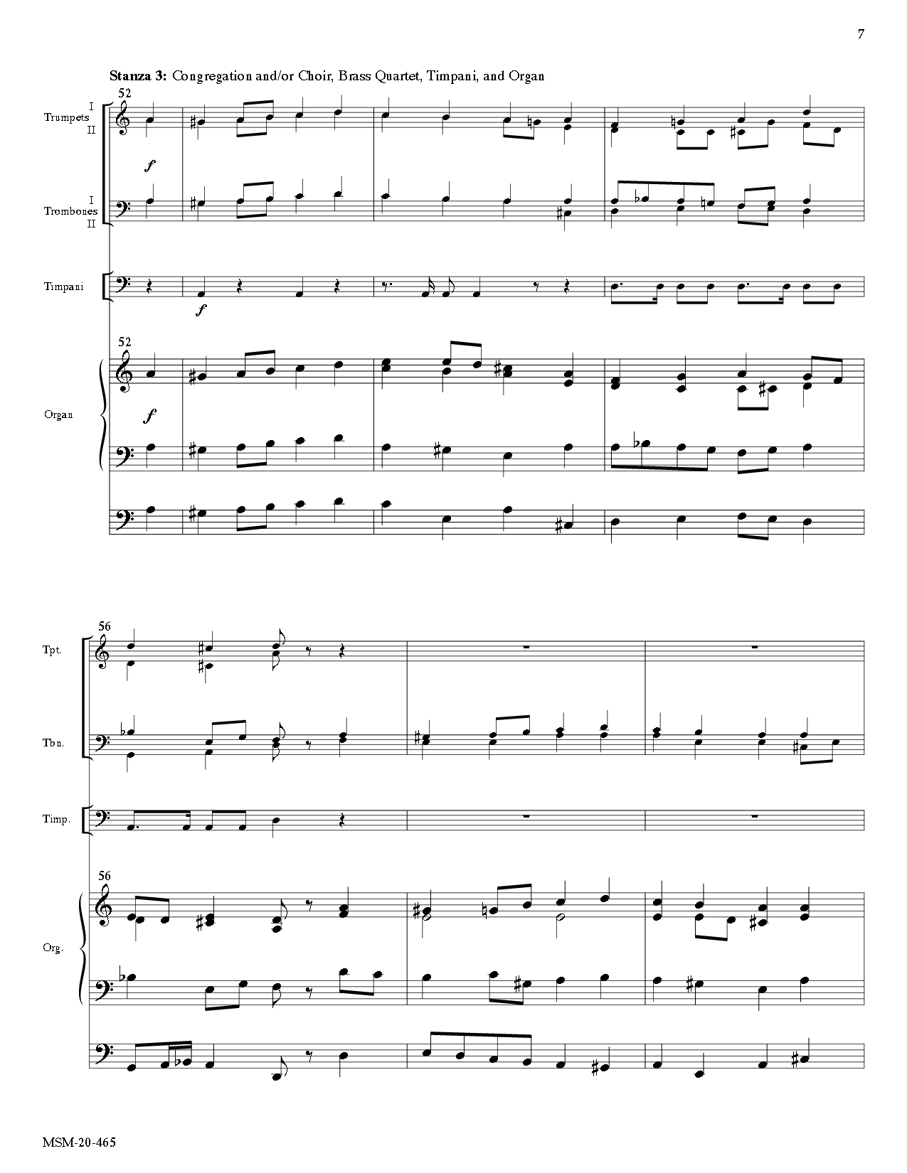 Christ Jesus Lay in Death's Strong Bands SATB/ Brass Quintet/ Timpani/ Organ/ Oboe
