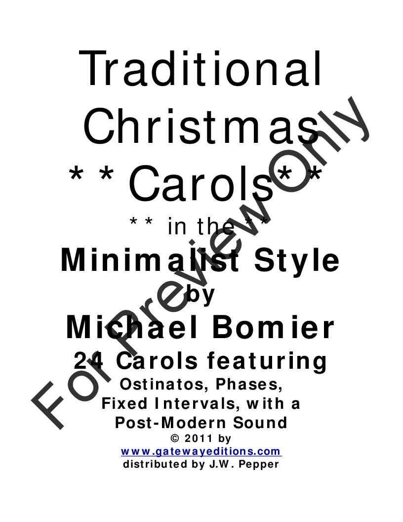 Traditional Carols in the Minimalist Style Piano P.O.D.
