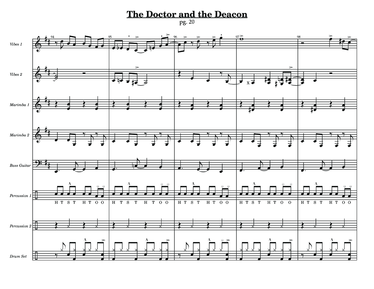 The Doctor and the Deacon Percussion Ensemble