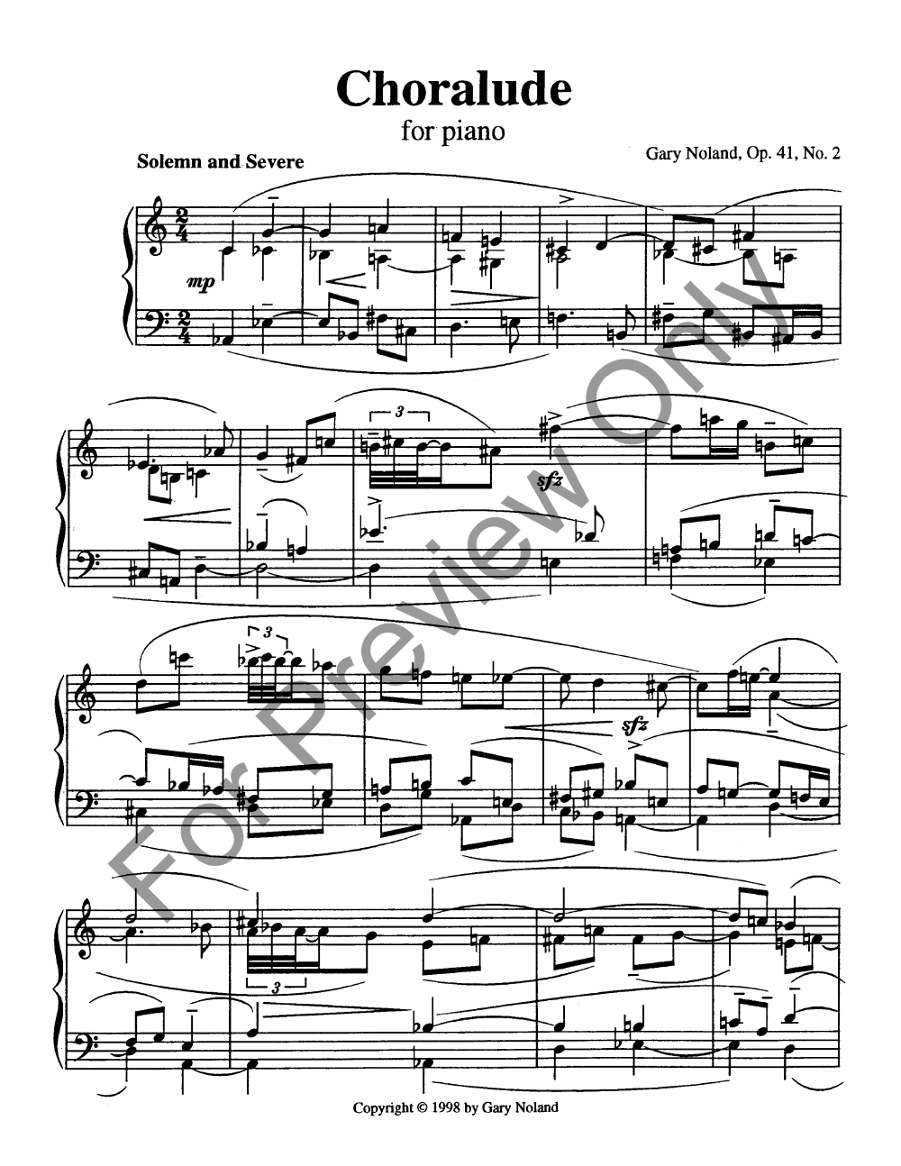 Choralude Op. 41, No.2 Piano EPRINT